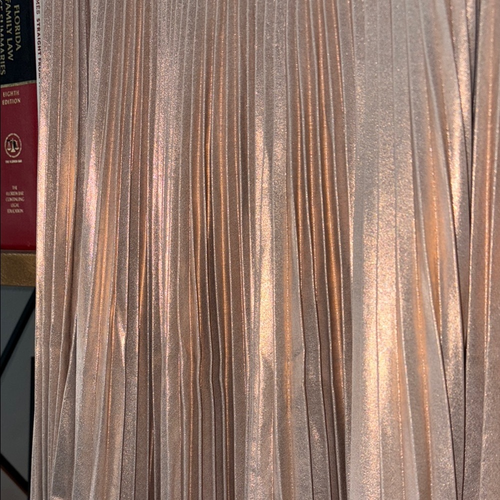 A.L.C. Bobby Pleated Metallic Skirt in Light Rose - Picture 3 of 5